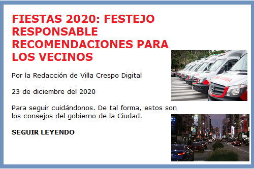 RECOMENDACIONES PARA ESTAS FIESTAS